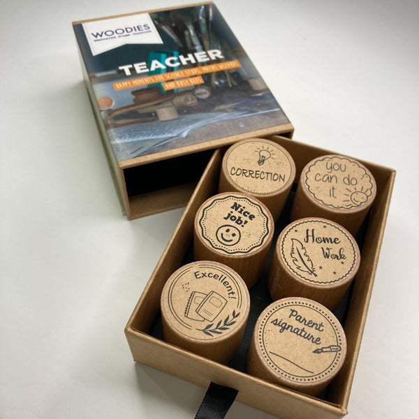 Woodies Teacher Stamp Box Set Limited Edition AE Stamp